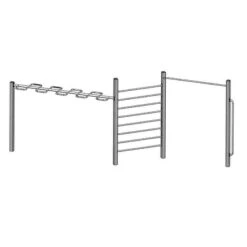 Playparc Calisthenics-Anlage 4FCIRCLE "Freestyle-Bar Mit Addons"